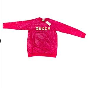 Hot Pink gold Star over size  Guccy/Gucci sweat shirt